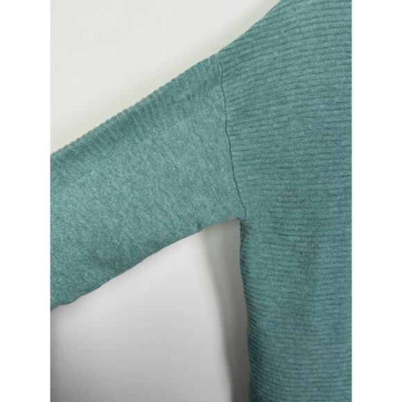 Dakini Anthropologie Blue Green Ribbed Pullover Oversized Cotton Jumper, Size M - Picture 3 of 5
